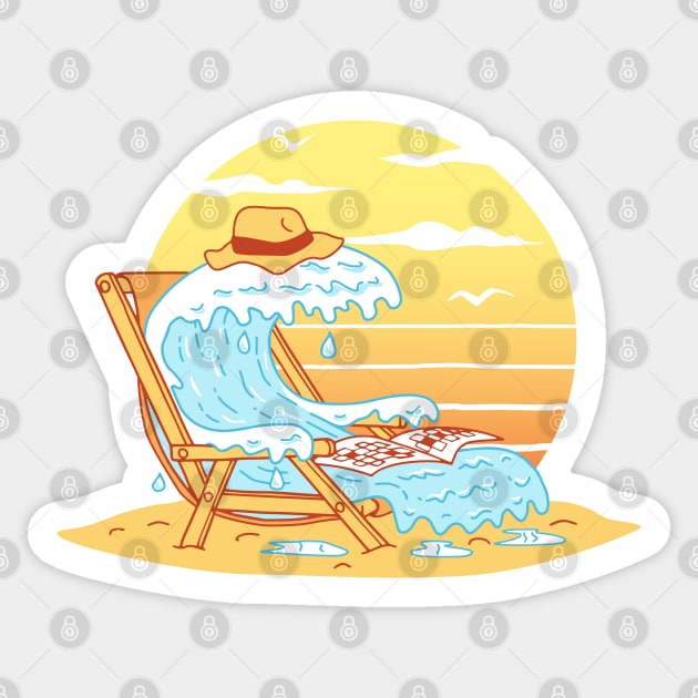 WAVE ON THE BEACH Sticker by gotoup